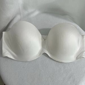 STRAPPLESS WOMENS WIDE BANDS BRA WHITE SIZE 40C